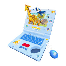 Ordinateur portable éducatif pour enfants, jouet d'apprentissage, cadeau compatible garçons et filles_bleu_cadeau surprise