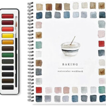 Cuadernos de acuarela, cuaderno de acuarela para principiantes, juego de 12 colores de acuarela con pincel, kit de pintura para manualidades, regalo