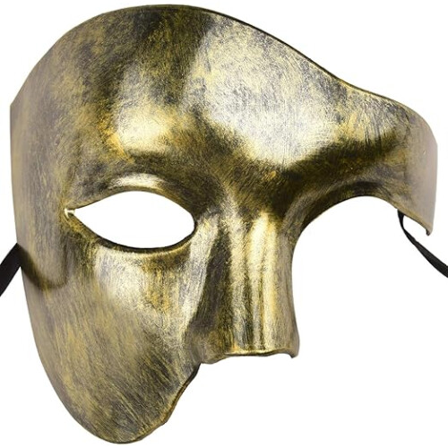 Herrenmaske „Phantom der Oper“ – Halbmaske (Gold) – Überraschungsgeschenk