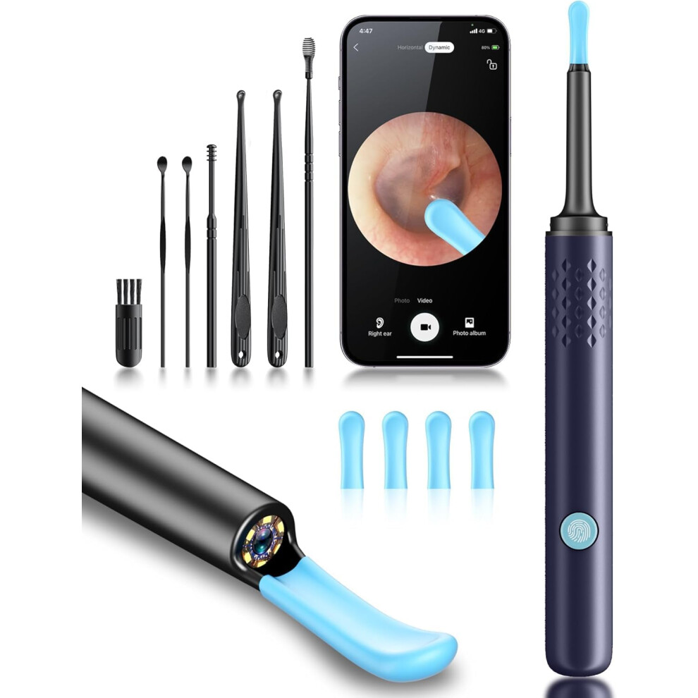 Ear Wax Removal Tool Camera - Ear Cleaner with Camera, 1080P Otoscope, Ear Cleaning Tool with 4 Ear Spoons, Ear Camera compatible iPhone compatible &