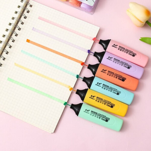 6 Stück Textmarker in Pastellfarben – Super Geschenk – Überraschungsgeschenk 2