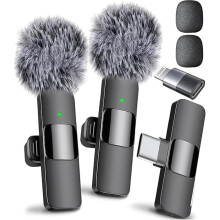 Wireless Lavalier Microphone - Lightning & USB-C – Mini Mic compatible iPhone compatible/Android, Video, TikTok, Vlog, YouTube_Surprise Gift