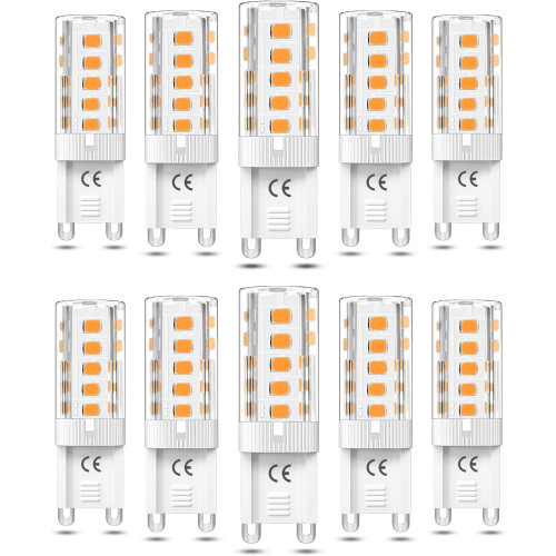 10-pack dimmable G9 LED bulbs 3W warm white 3000K, halogen replacement_Surprise Gift