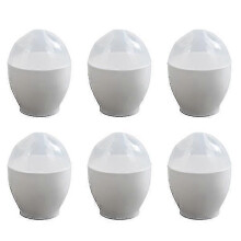 Black Friday 6 pcs Microwave Steamer Egg Cup Mini Egg Boiler Portable Egg Poacher compatible Home Kitchen (White)_Surprise Gift