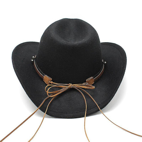 Western Cowboy Top Hat Felt Hat Black_Surprise Gift 2