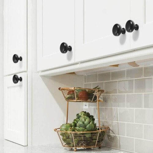 20 pcs door knobs drawer knobs 30 mm vintage handles cabinet cupboard knobs compatible kitchen cabinets (black)_Surprise Gift 2