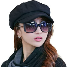 Newsboy hats compatible women with puffy style back, wool cabbie beret eight panel design vintage charm flat cap, classic beret style breathable leat