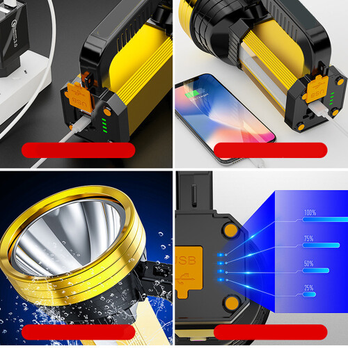 Super bright handheld LED spotlight flashlight powerful_Surprise Gift 2