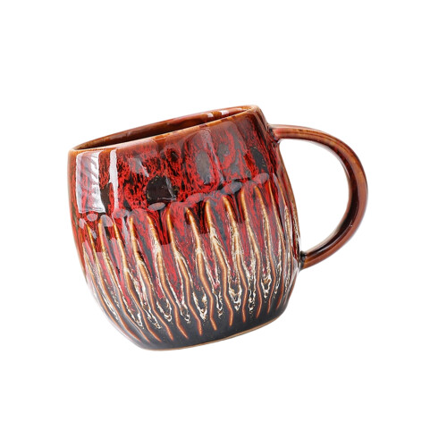 20Oz Porcelain Coffee Cup Large Ceramic Mug With Ergonomic-Red