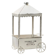 Beautiful Mobile Planter Strong Wheelbarrow Flower Box-White
