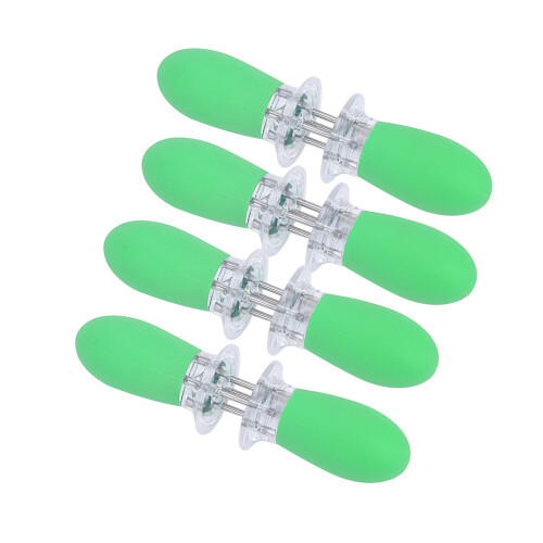 Heatproof Nonrust Steel Corn Holders With Nonslip-Green