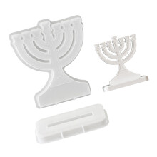 Moule flexible en silicone pour bougeoirs de Hanoukka,-7 tête