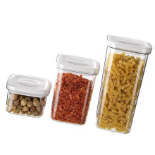 Paquet de 3 récipients de stockage rotatifs transparents-Blanc