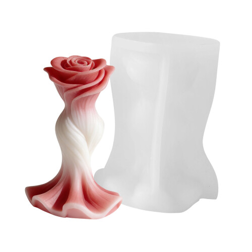 Moule de bougie en forme de fleur de silicone sûr de nourriture