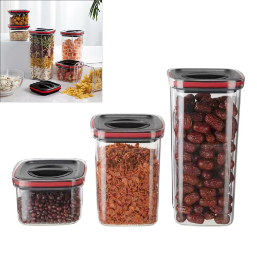 Ensemble de 3 modèles de pots rotatifs transparents-Vert clair 2
