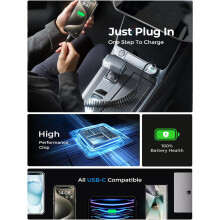 Car Charger USB C Fast Charging compatible iPhone compatible 16 with 1.5M 65W USB C Spiral Cable Car Phone Adapter PD&QC3.0 USB Charger 12V USB Socke