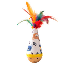 Entertaining Wobbly Cats Toy Auto Balancing Fun Exercise-plume