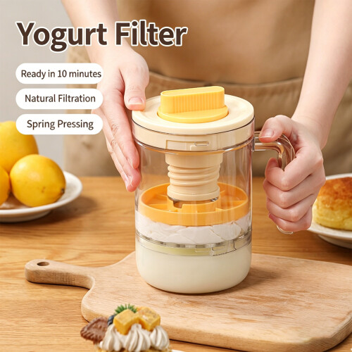 Yogurt Strainer With Rotatable Base Whey Separator-White 2