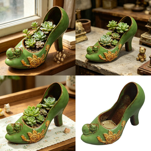 Creative Mini Ceramic Plant Pot With Cartoon High Heeled Shape 1