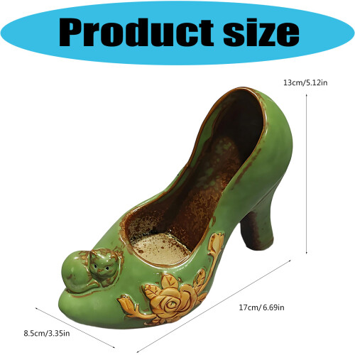 Creative Mini Ceramic Plant Pot With Cartoon High Heeled Shape 2