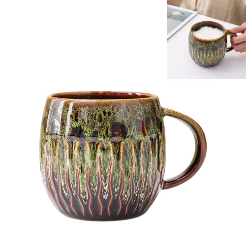 Beautiful Glazed Porcelain Cup 20oz Capacity Comfortable-Blue 2