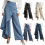 Women's High Waist Wrap Front Ruffled Skirted-Light  Blue L 3
