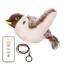 Selfteasing Chirping Bird Toy for Boredom Cats Remote Control
