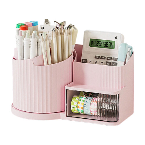 Sturdy Constructed Desktop Storage Box Featuring-Pink Y6103