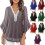 Sparkly PulloverTop with V Neck Design for-royal blue XXL 2