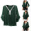 Sparkly PulloverTop with V Neck Design for-royal blue XXL 3