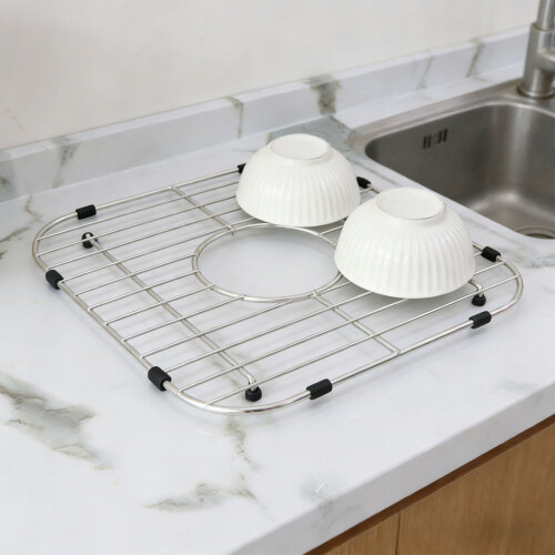 Strong Steel Sink Protector Grille Sink Grille Rack for Dishware 1