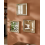 Set Of 3 Square Gold Beaded Mirror Plastic 30x2Cm 2