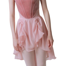 Pull On Ballets Skirt Elastic Waist Chiffon Ballerinas-Pink M