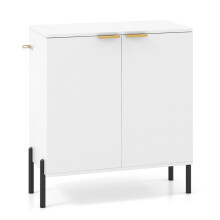Aparador blanco de 2 puertas con patas de metal