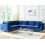 Beliani Modular Corner Sofa 6 Seater EVJA Velvet Navy Blue Right Hand 4