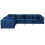 Beliani Modular Corner Sofa 6 Seater EVJA Velvet Navy Blue Right Hand 2