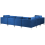 Beliani Modular Corner Sofa 6 Seater EVJA Velvet Navy Blue Right Hand 3