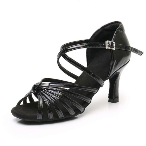 (Black 7 Cm, S:36) Παπούτσια χορού ενηλίκων με ψηλοτάκουνα, παπούτσια χορού με μαλακή