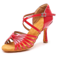 (Red 8 Cm, S:41) Tanzschuhe für Erwachsene mit hohem Absatz, weiche Sohle, rutschfeste Tanzschuhe für Gesellschaftstänze und Tanzübungen