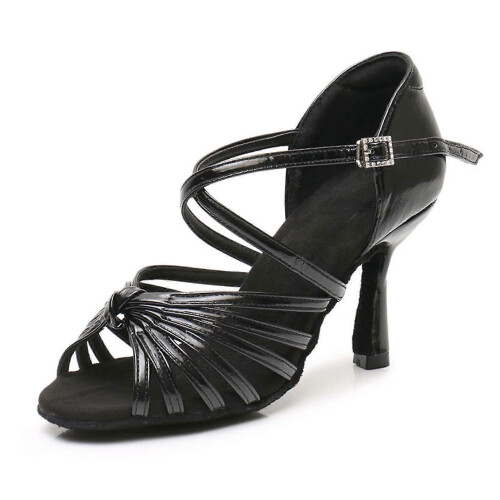 (Black 8 Cm, S:37) Παπούτσια χορού ενηλίκων με ψηλοτάκουνα, παπούτσια χορού με μαλακή