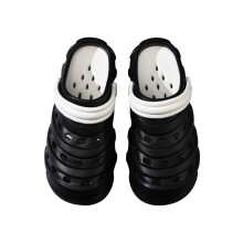 (black, 44-45) Unisex-Sandalen mit Höhenverstärkung (Modelljahr 2026) | Atmungsaktive, perforierte EVA-Plateausandalen mit Fußgewölbeunterst