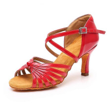 (Red 8 Cm, S:36) Tanzschuhe für Erwachsene mit hohem Absatz, weiche Sohle, rutschfeste Tanzschuhe für Gesellschaftstänze und Tanzübungen