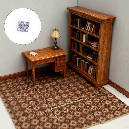 9PCS Wooden Floor Tile Model Figure for Creative Craft-D 1