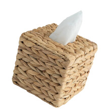 Hand Woven Grass Basket Square with Lid for Tissue-square