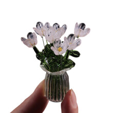 Kristallen bloembeeldje Glasdecoratie Bloemen voor-Roze