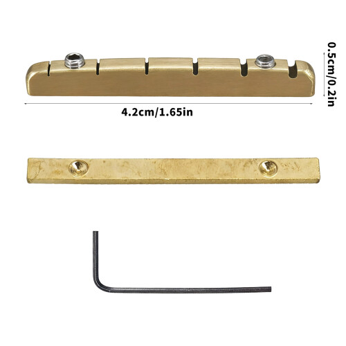 42x3.5x5mm Brass Guitar Nut Suitable for Electric Guitars String 2
