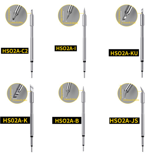 1/6Pcs Soldering Iron Tips Welding Tool for Rework-HS02A JS 2