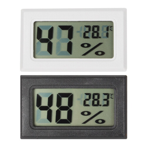 LCD digitale thermograaf hygrometer ingebedde temperatuur-Zwart 1