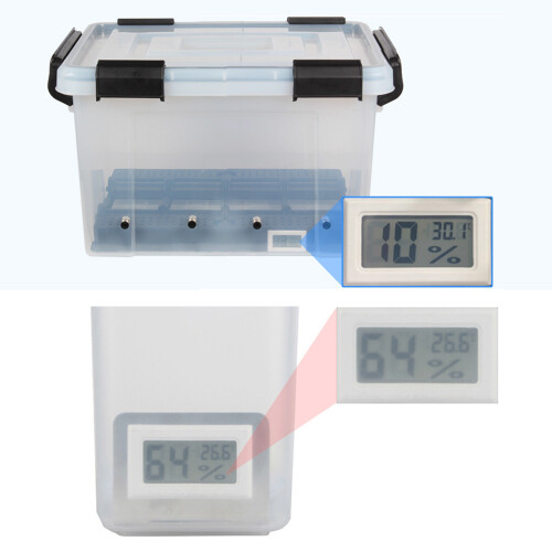 LCD digitale thermograaf hygrometer ingebedde temperatuur-Zwart 2