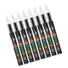 Acrylic Markers Brush Pens With Soft Brush Tips For-8 white